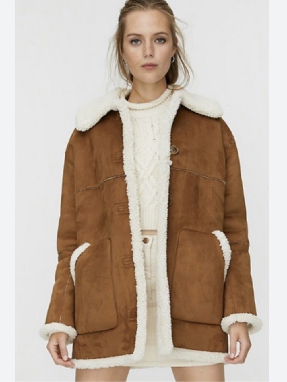 Wilfred Free Aritzia Ranch Jacket Faux Suede Sherpa M